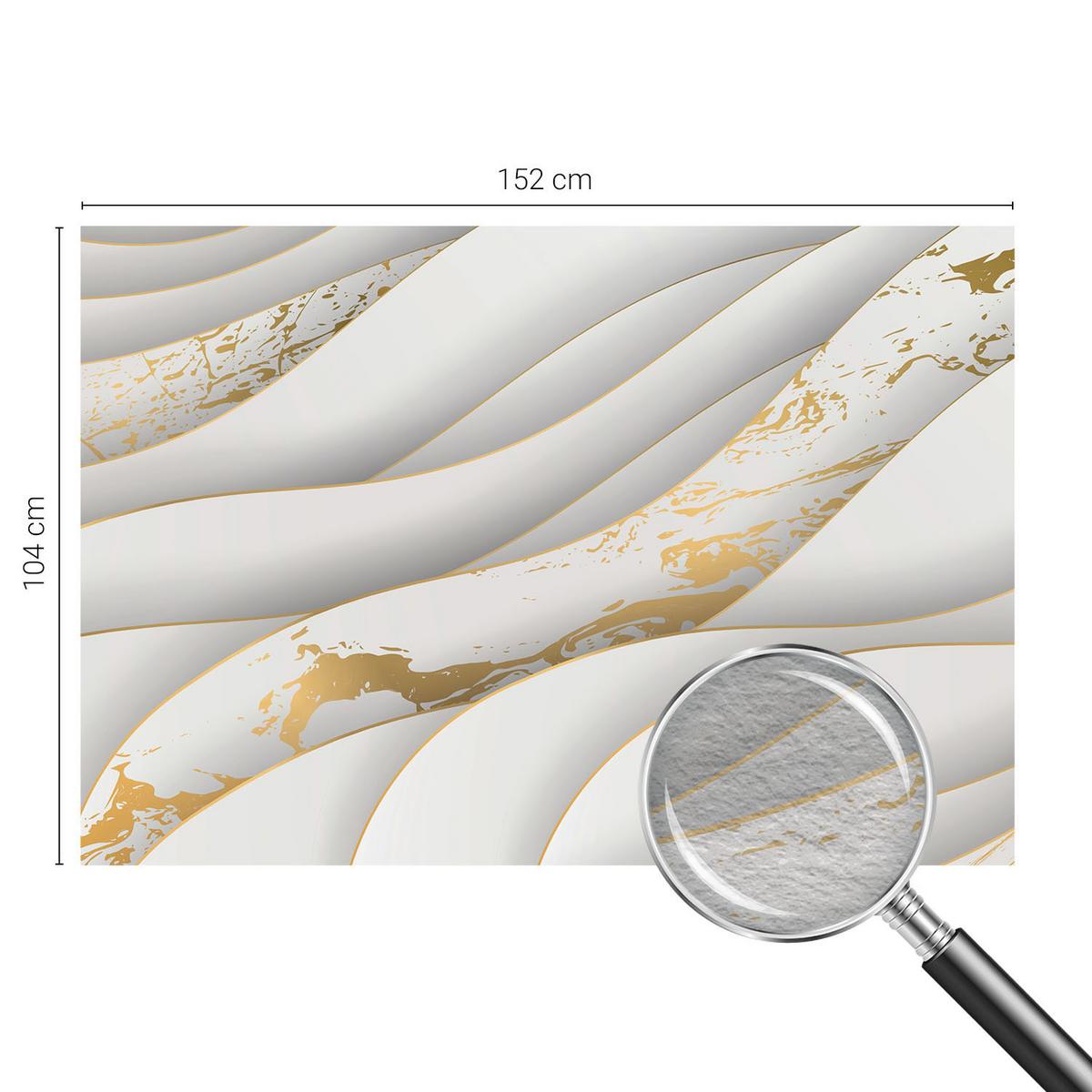FOTOTAPETE 152x104 cm - Dynamische Muster - Weiß, Textil (152/104cm) - Wallfluent