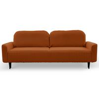 BETTSOFA FILO Kupferfarben Velours-Stoff mit Schlaffunktion - Kupferfarben, Holz (244/92/102cm) - MASSENO
