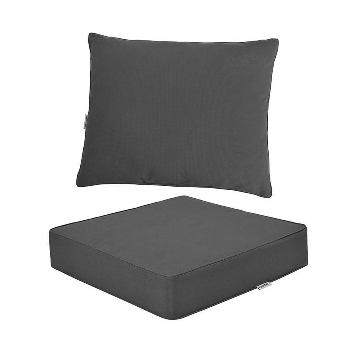 GARTENMOBELSITZKISSEN mit Sitzkissen und Rückenkissen Grau - Grau, Textil (60/55/60cm) - COSTWAY