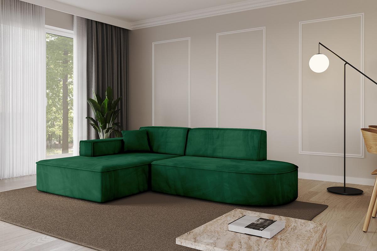 ECKSOFA Ottomane Links IREA-L1-v4 - 234x171x79 cm Grün - Grün, Holzwerkstoff/Textil (234/171cm) - ALTDECOR