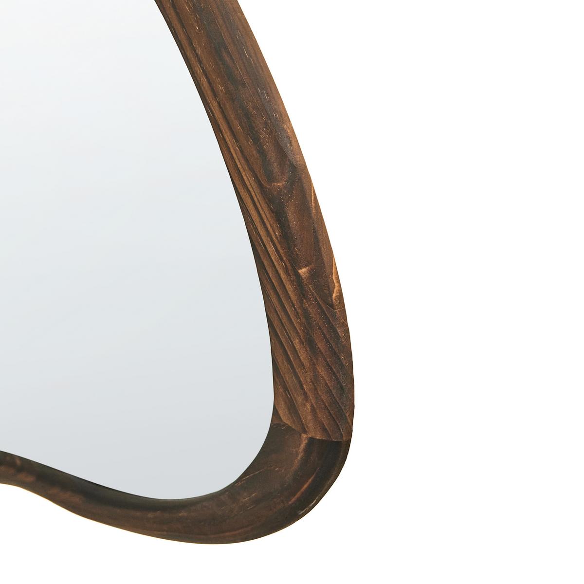 LED-BADEZIMMER-SPIEGEL 93/60 cm Dunkelbraun Mancey - Silberfarben/Braun, Glas (93/60/3cm) - Beliani