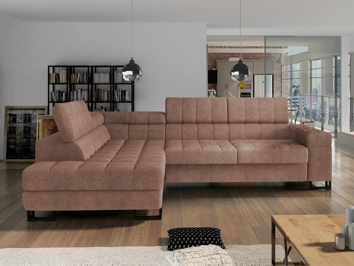 ECKSOFA Laris, Seite: Links - Hellbraun/Schwarz, Holz/Textil (271/203cm) - MIRJAN24