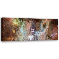 WANDBILD abstrakt mit buddha - Braun, Textil (90/30cm) - Feeby