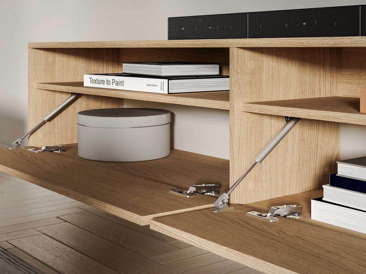 TV-HÄNGEBOARD Heggers mit Fächern MAVELIE 180 CM - Beige, Holzwerkstoff (180/33/33cm) - Selsey