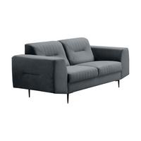 2-SITZER SOFA Venezia dunkelgrau mit schwarzen Beinen - Dunkelgrau/Schwarz, Textil/Metall (172/85/94cm) - Beautysofa