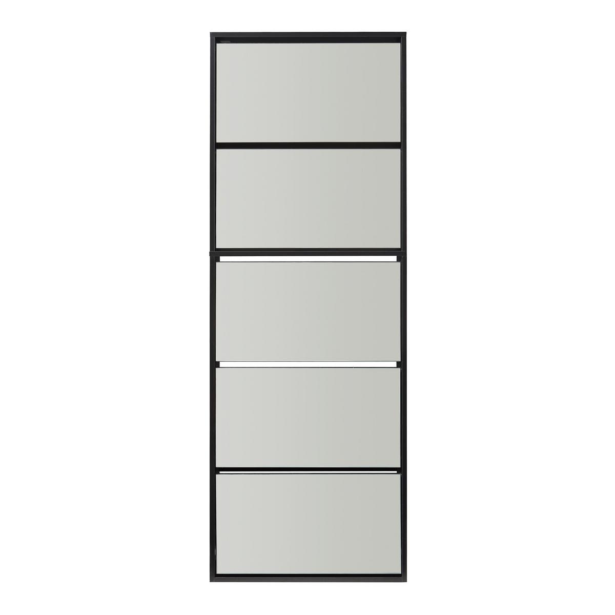 SCHUHKIPPER Lund - Schwarz, Holzwerkstoff (24/169/60cm) - [en.casa]