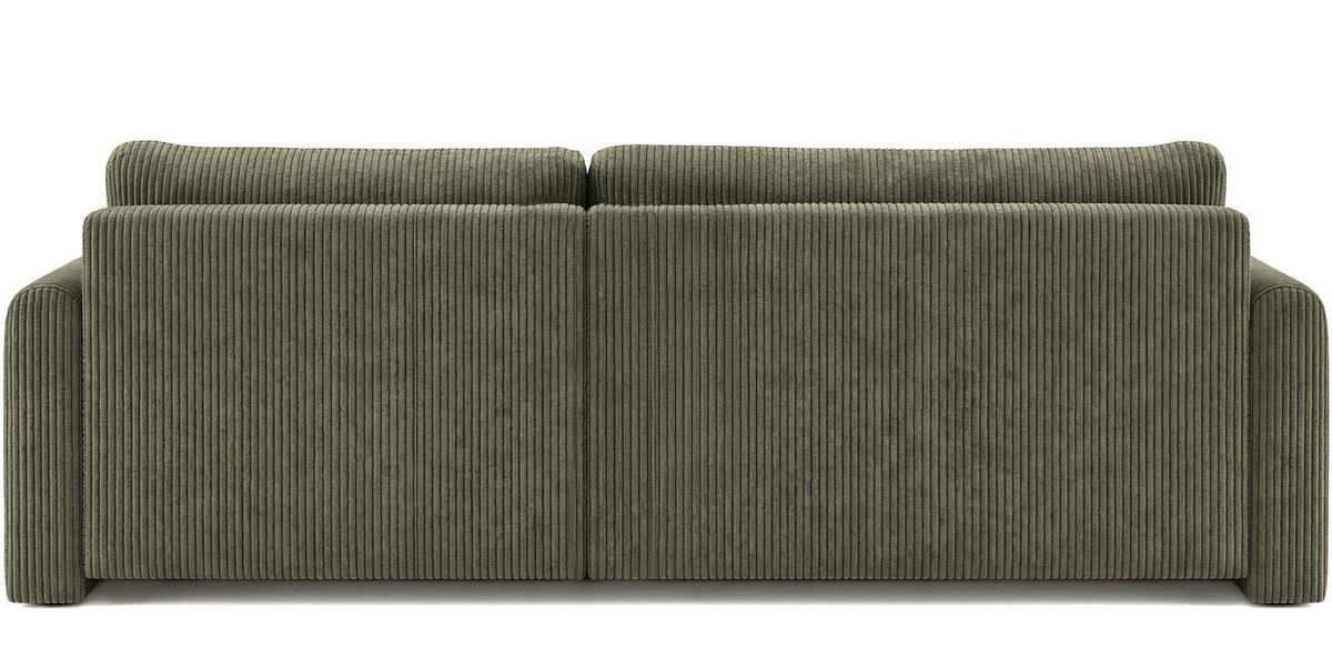 ECKSOFA Cora mit Schlaffunktion & Stauraum, Universell Rechts/Links, Olivgrün Cord Chenille 250/82/160 cm - Schwarz/Grün, Kunststoff/Textil (250/160cm) - WFL GROUP
