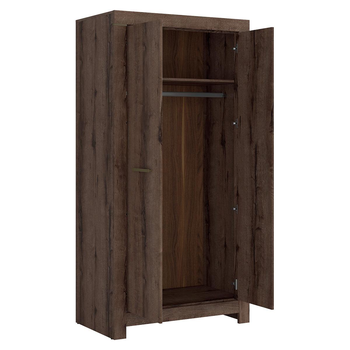 SCHRANK 2 Türen Adam Dunkles Holz - Braun, Holzwerkstoff (98/195/55cm) - Petits-meubles