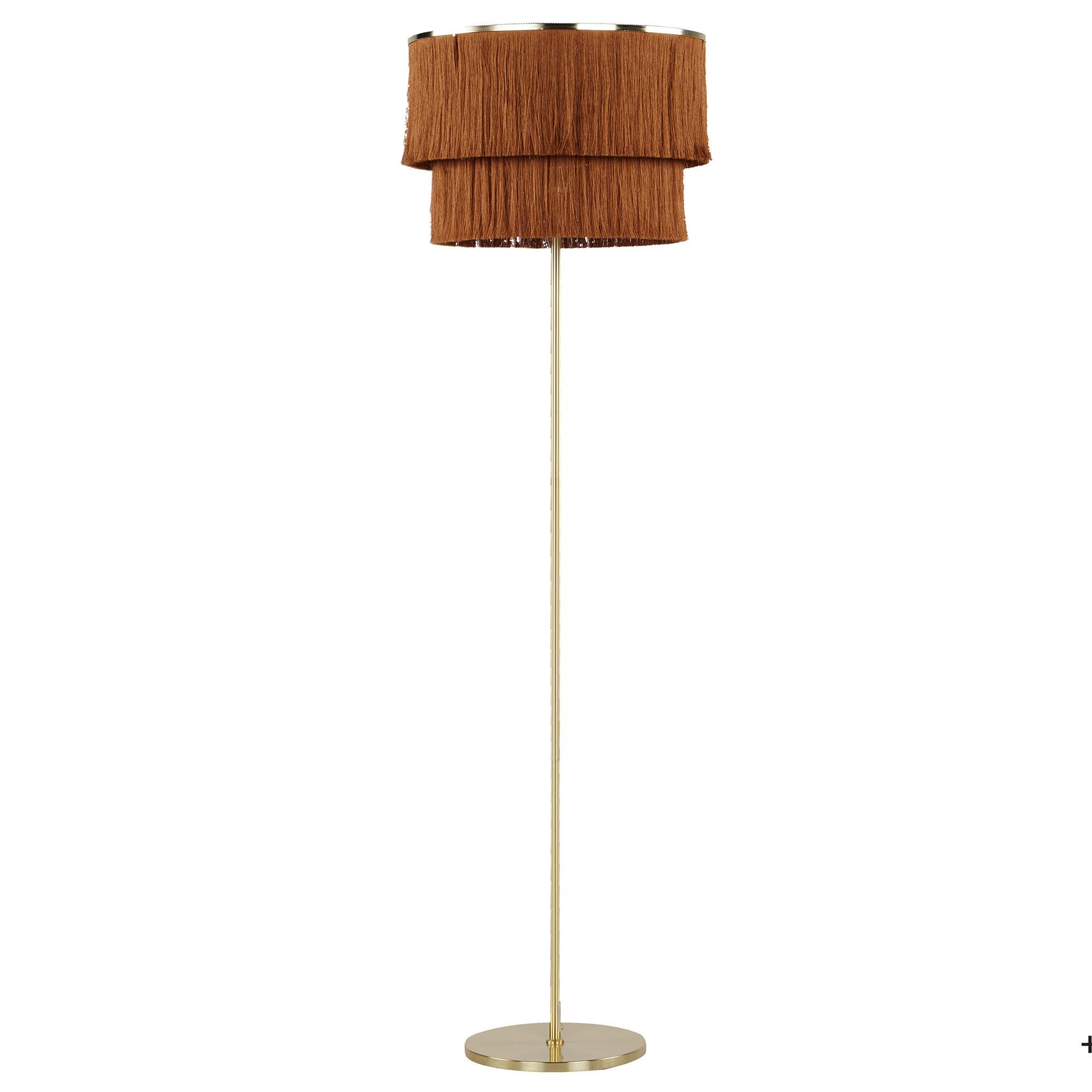STEHLAMPE Braun Peristeri - Goldfarben/Braun, Metall (40/40/137cm) - Beliani