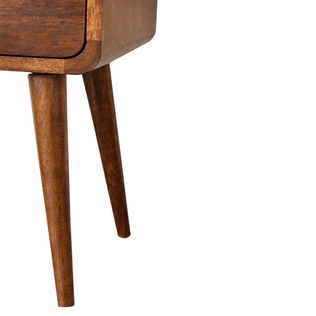 NACHTTISCH aus Massivholz - Messingfarben/Braun, Holz/Metall (30/55/30cm) - Artisan Furniture