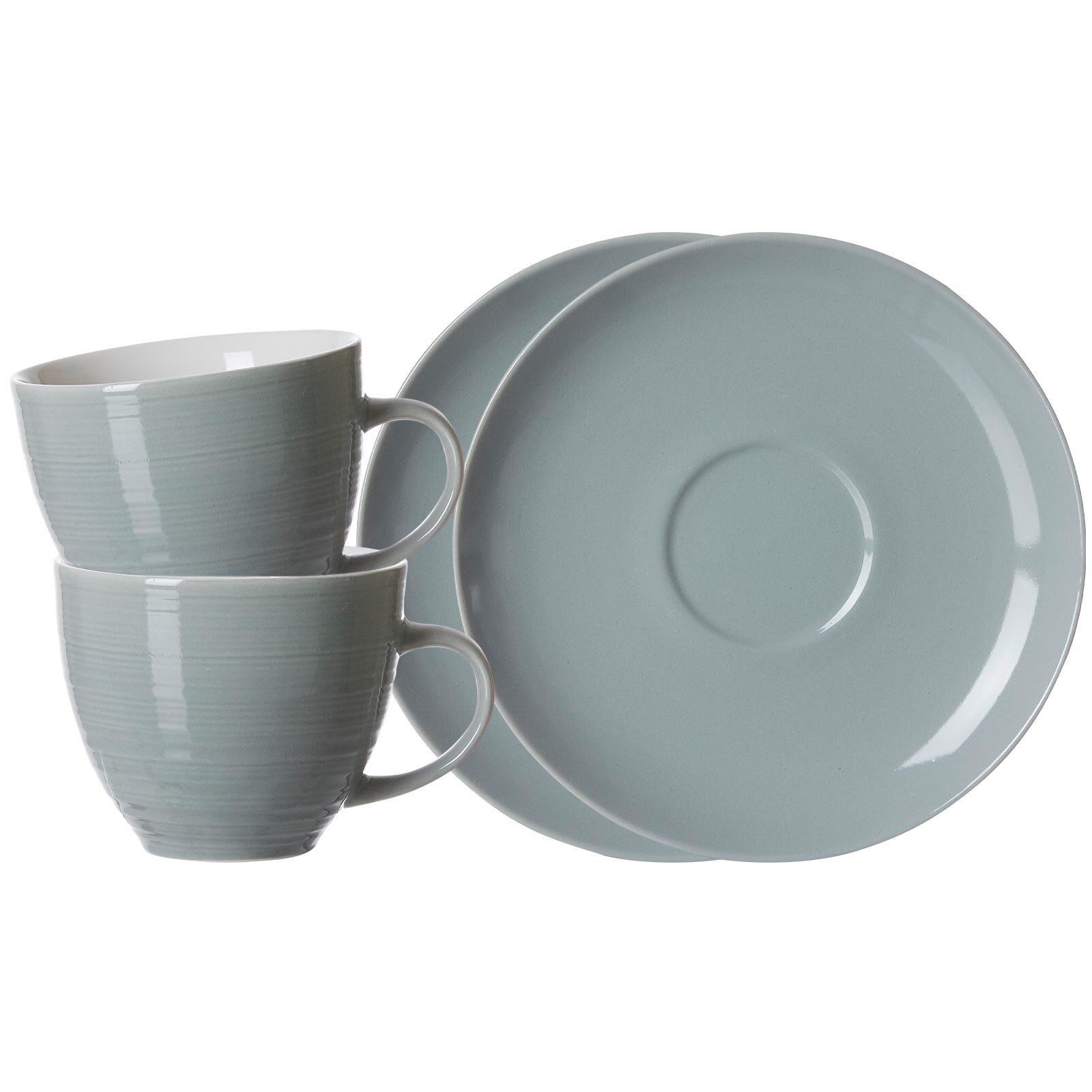 KAFFEETASSEN MIT UNTERTASSEN Suomi Blau 260 ml 2er Set - Blau, Keramik (15/12/15cm) - Ritzenhoff Breker