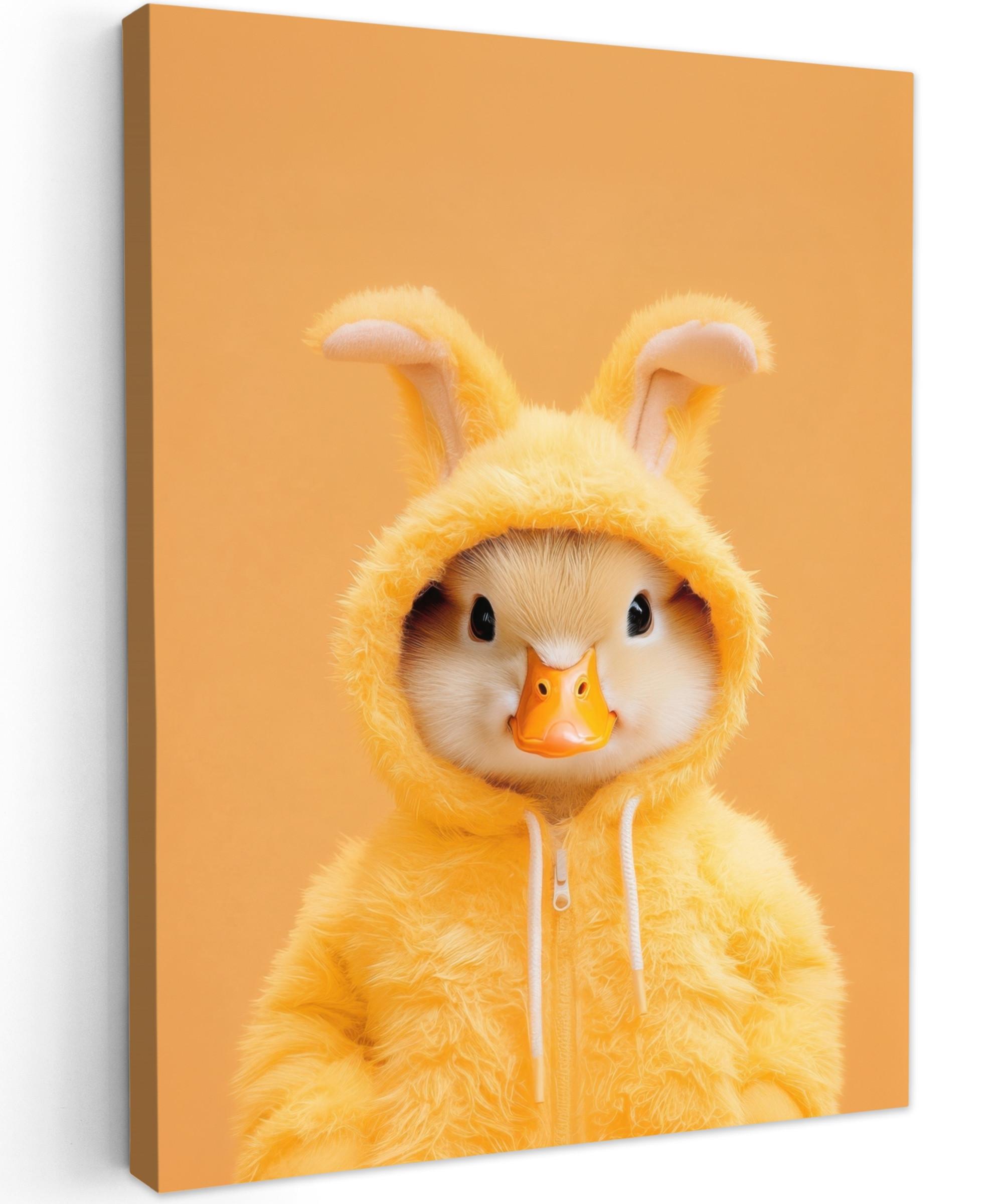 LEINWANDBILD Osterhase - Kostüm - Ente Room Decor 30x40 cm - Gelb, Textil (30/40cm) - MuchoWow