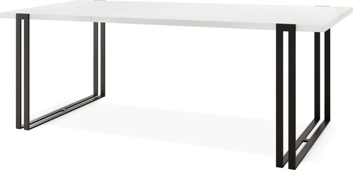 ESSTISCH Marco rechteckig ausziehbar, Weiß 160-260/90/76 cm - Schwarz/Weiß, Holzwerkstoff/Metall (90/260/76cm) - WFL GROUP