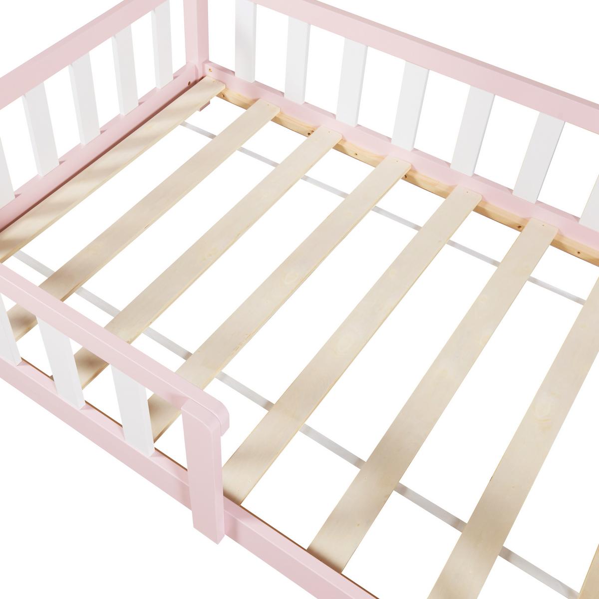 HAUSBETT Sisimiut - Pink/Weiß, Holz (90/200cm) - [en.casa]