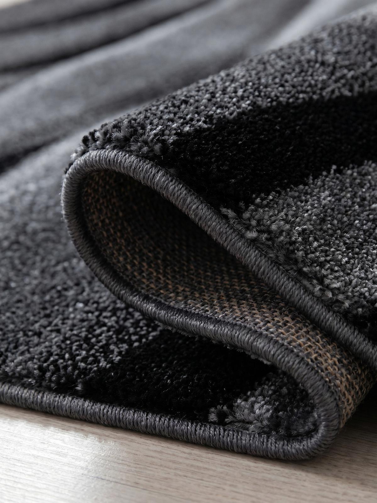 KURZFLORTEPPICH SOLDA, mit Farbverlauf, Schwarz, 160 x 230 cm - Schwarz, Textil (160/230cm) - KADIMA DESIGN