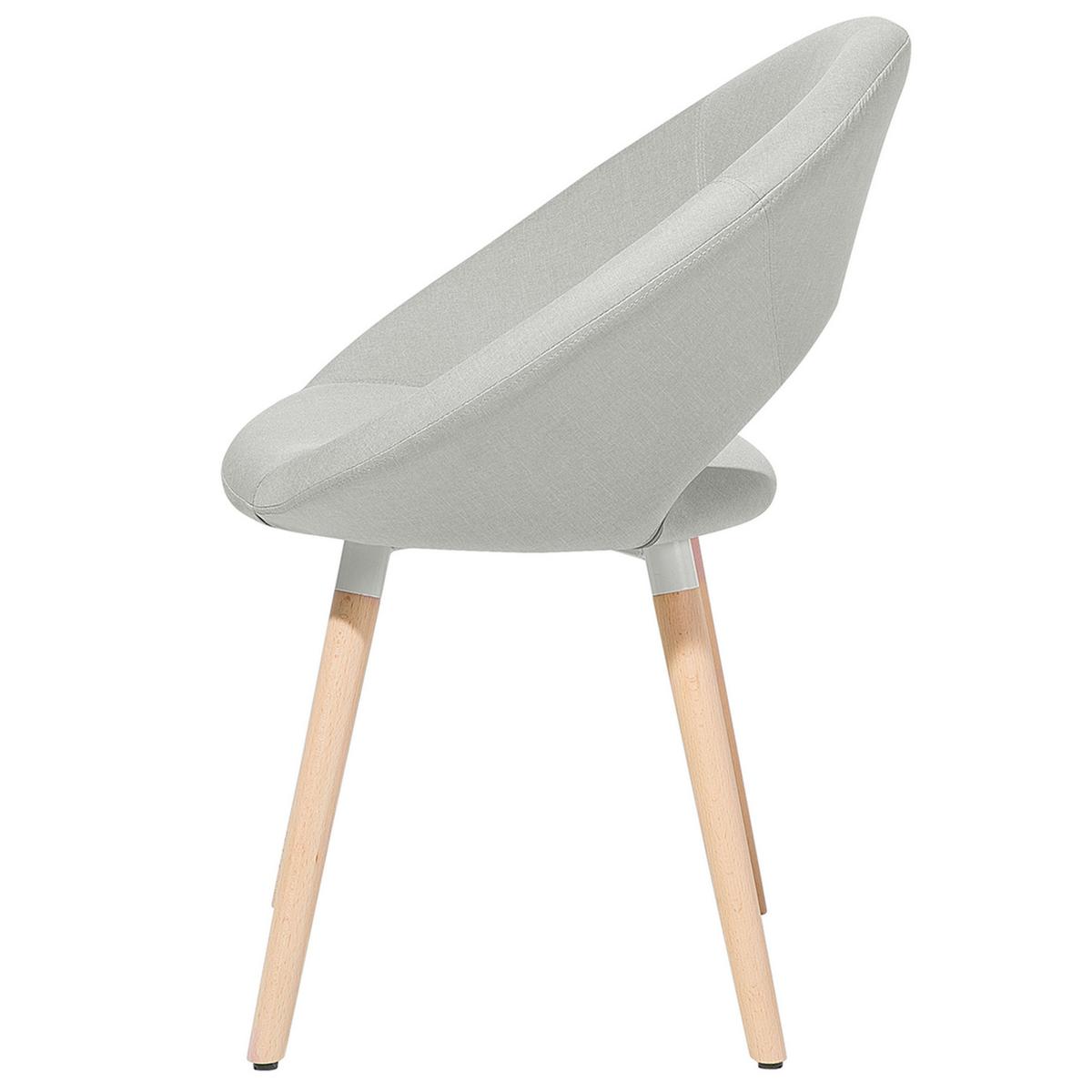 ESSZIMMERSTUHL 2er-Set Polsterbezug Grau Roslyn - Grau, Holz/Textil (66/80/45cm) - Beliani