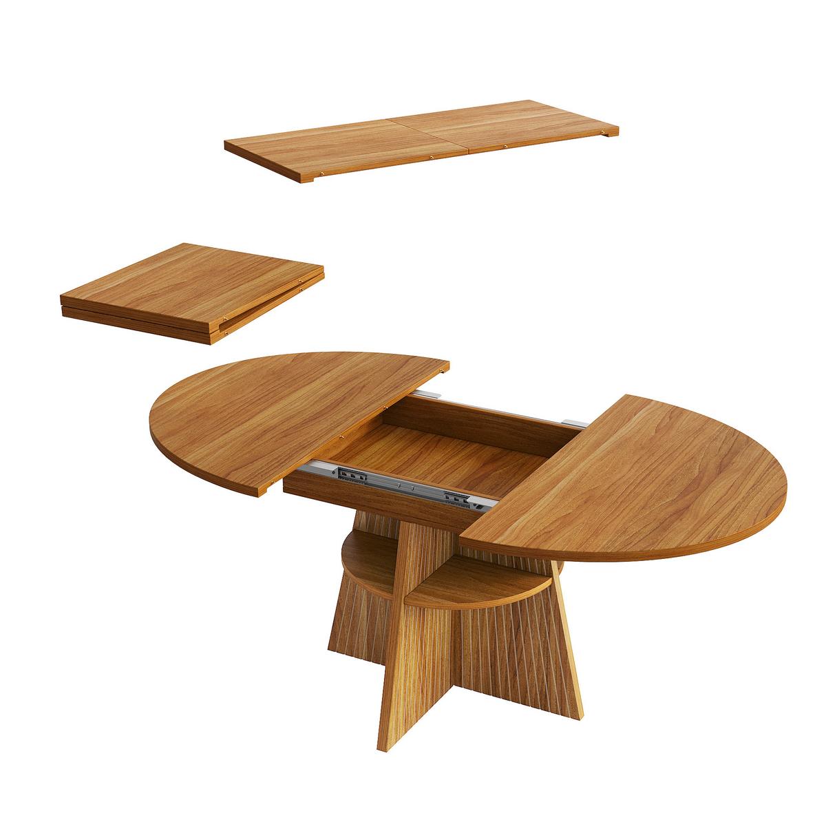 ESSTISCH Ausziehbar Dunkelbraun mit Ablagefach & Runden Ecken - Dunkelbraun, Holzwerkstoff (110/110/76cm) - Urban Meuble