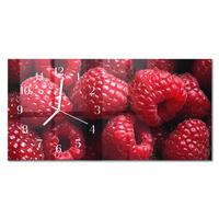 WANDUHR aus Glas 60x30 cm - Himbeeren - Rot, Glas (60/30/0.4cm) - TULUP