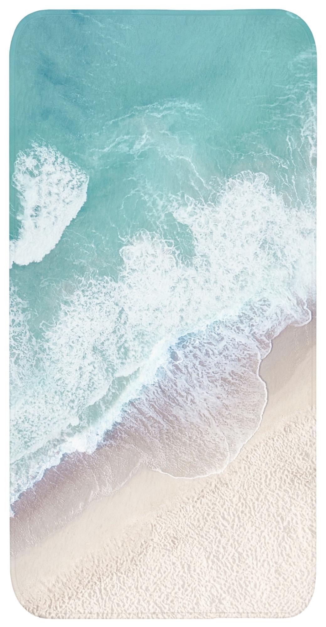 BADEMATTE Strand - Meer - Natur - Sommer Badteppich 60x120 cm - Türkis, Textil (60/120cm) - OnlyWow