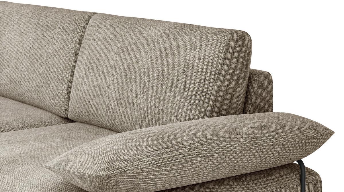 SOFA LORI 3-Sitzer, taupe - Taupe/Schwarz, Holzwerkstoff/Textil (245/87/96cm) - Wozimo