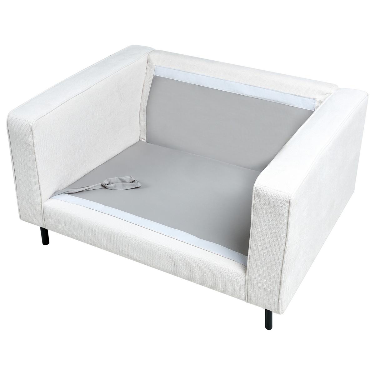 SESSEL Cremeweiß Savalen - Schwarz/Weiß, Textil (117/87/91cm) - Beliani