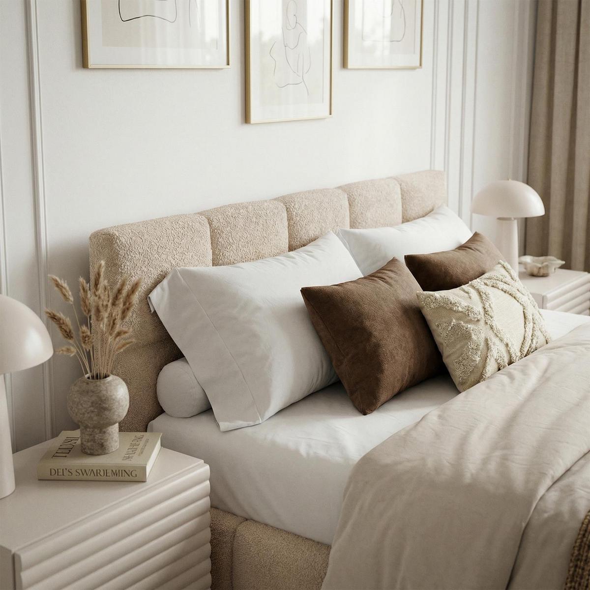 POLSTERBETT CLOUDY 180X200 CM - Beige, Textil (180/200cm) - IDIMEX