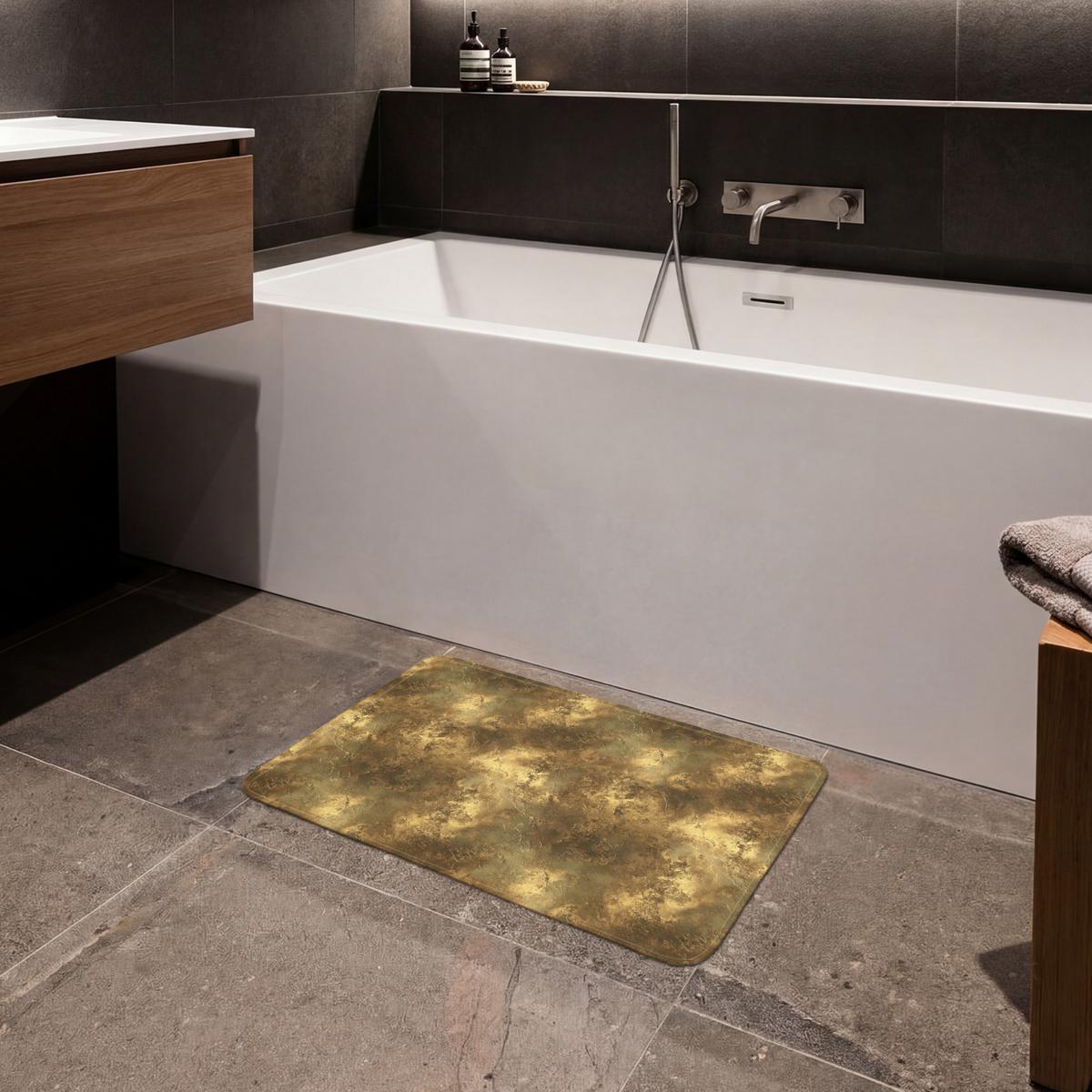 BADEMATTE Antik - Metallic-Look - Gold 60x40 cm - Goldfarben, Textil (60/40cm) - OnlyWow