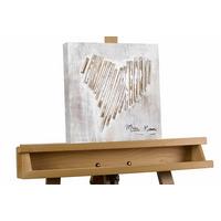 ACRYLBILD HANDGEMALT 30/30 cm - Beige/Grau, Holz/Textil (30/30cm) - KUNSTLOFT