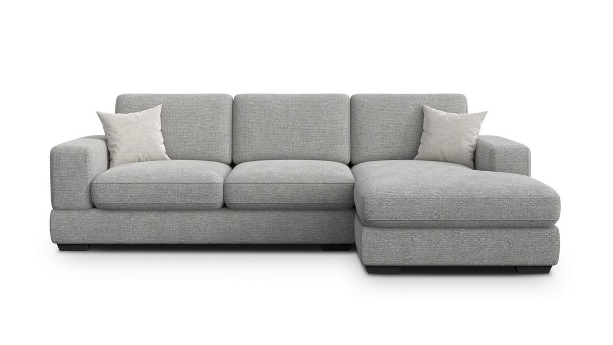 ECKSOFA OTTO 4-Sitzer, grau - Schwarz/Grau, Holz/Textil (279/159cm) - Wozimo
