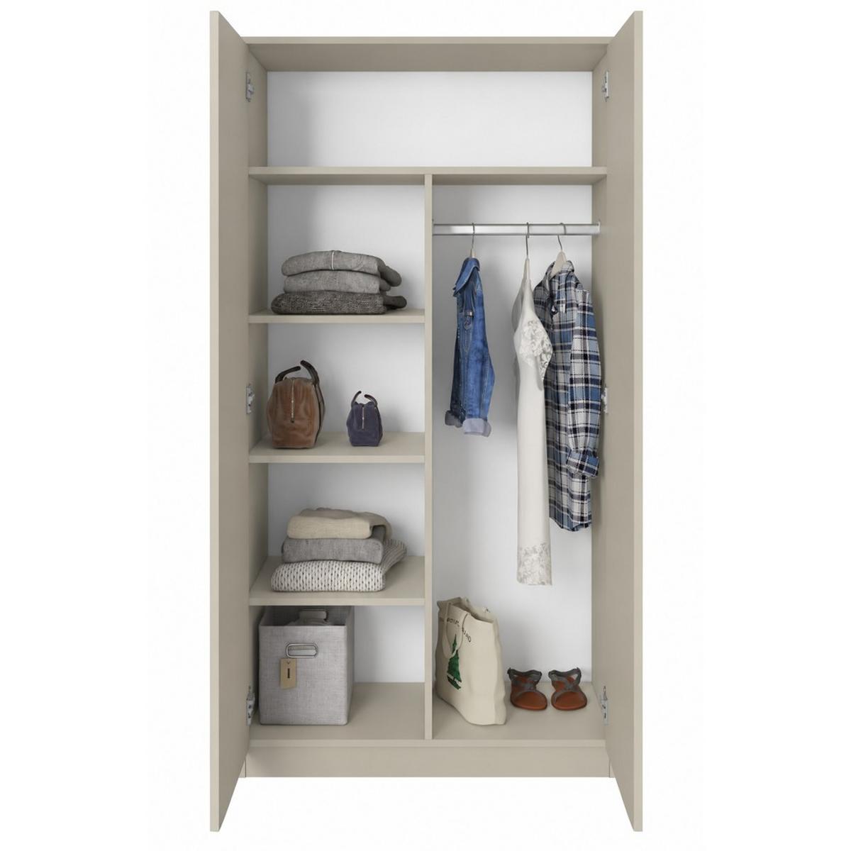 DREHTÜRENSCHRANK Classic mit 2 Türen, ohne Schubladen, 90 cm, Kaschmir - Kaschmir, Textil (90/180/50cm) - Beautysofa