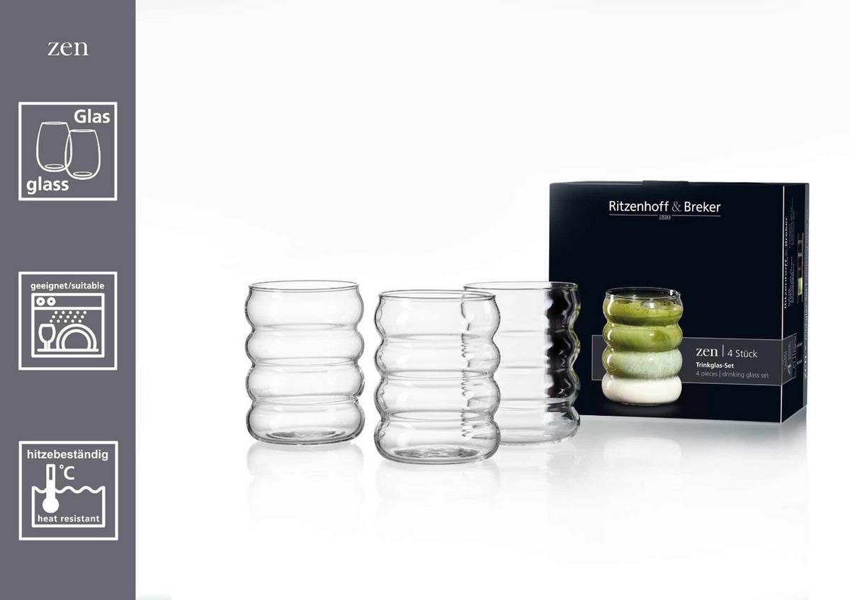 TRINKGLÄSER-SET Zen transparent 300 ml 4er Set - Transparent, Glas (0.3L) - Ritzenhoff Breker