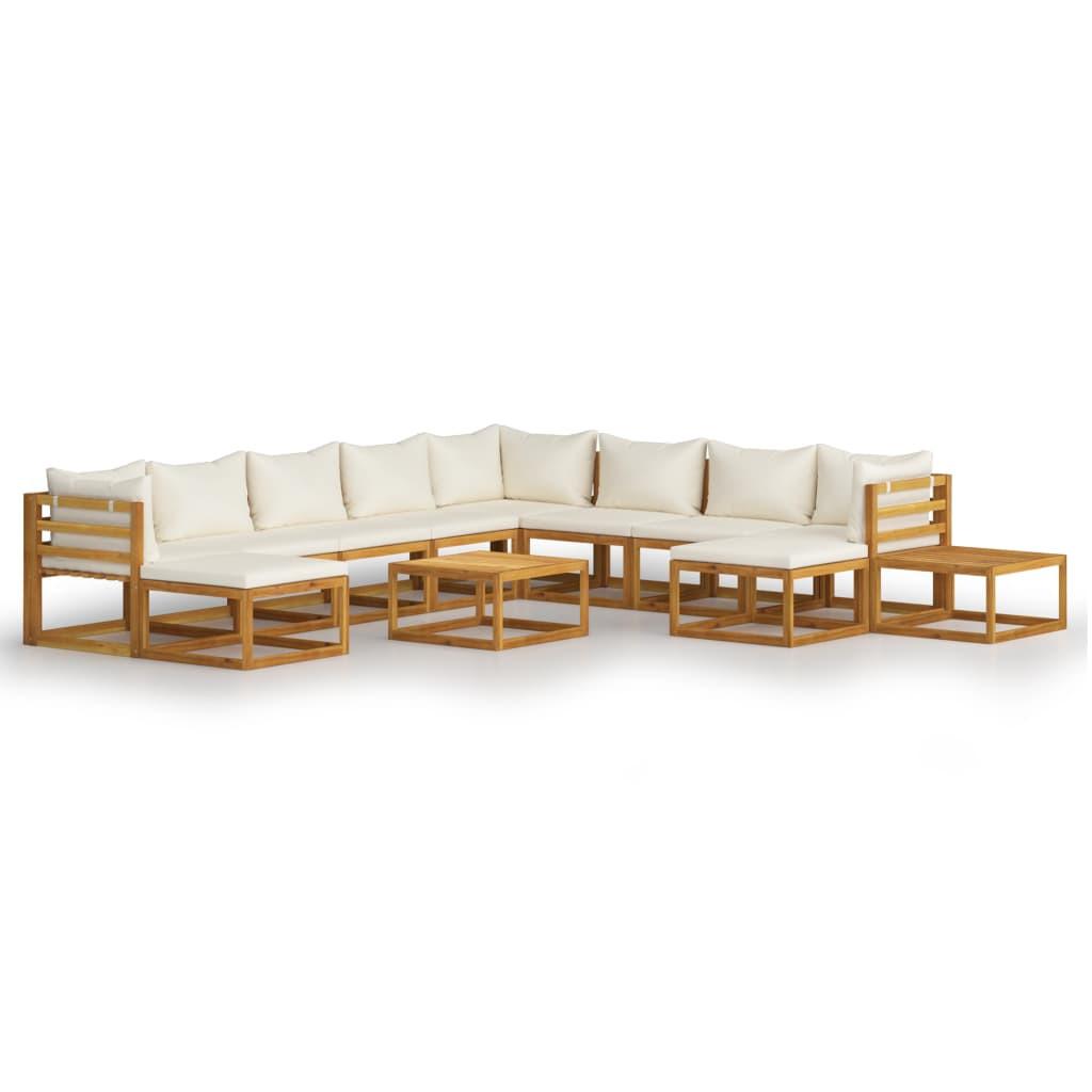 GARTENSET Reidhead 12-teilig - Creme, Holzwerkstoff - Nettlife