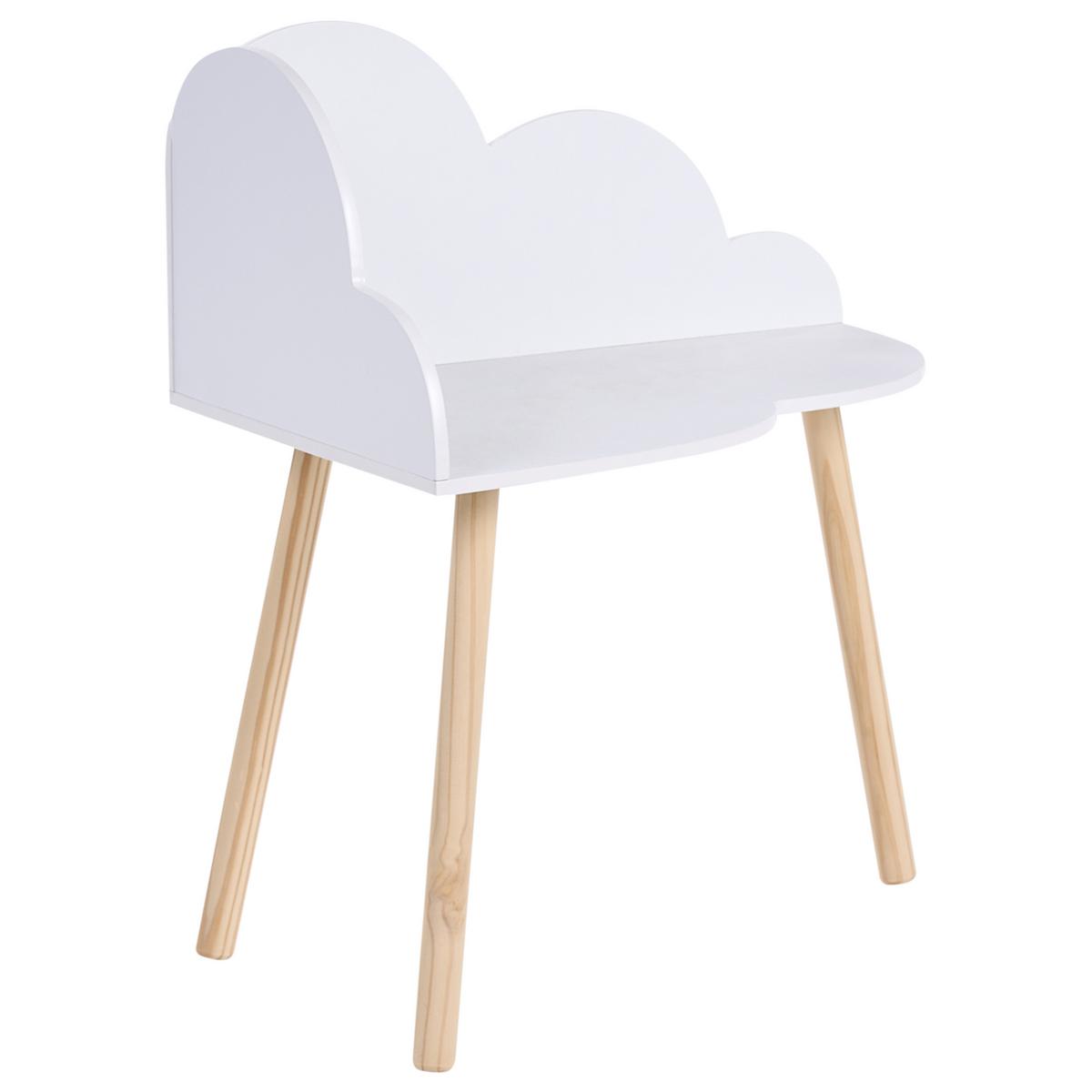 KINDERTISCH und Stuhlset Weiß Cloudy - Hellbraun, Holzwerkstoff (65/77/26cm) - Beliani