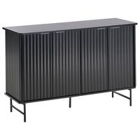 SCHRANK Schwarz Glastonbury - Schwarz, Holzwerkstoff/Metall (120/80/40cm) - Beliani