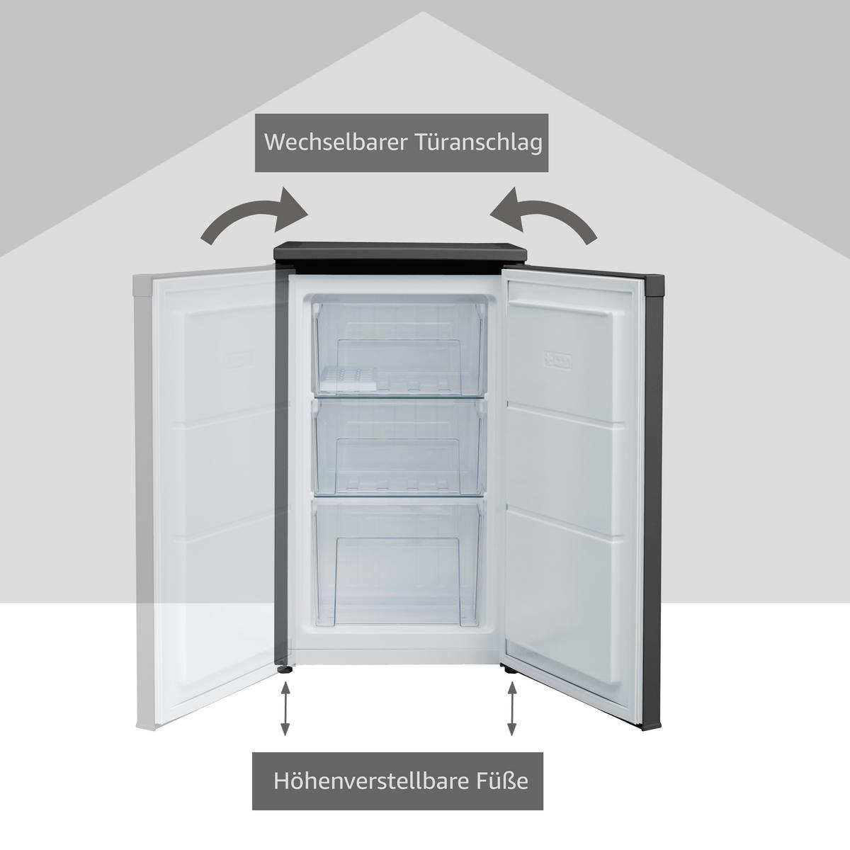 GEFRIERSCHRANK, 63 Liter Nutzinhalt, 4-Sterne, klein, leise, schwarz, CF-34-101-B - Schwarz, Kunststoff/Metall (48/82.1/51cm) - Telefunken