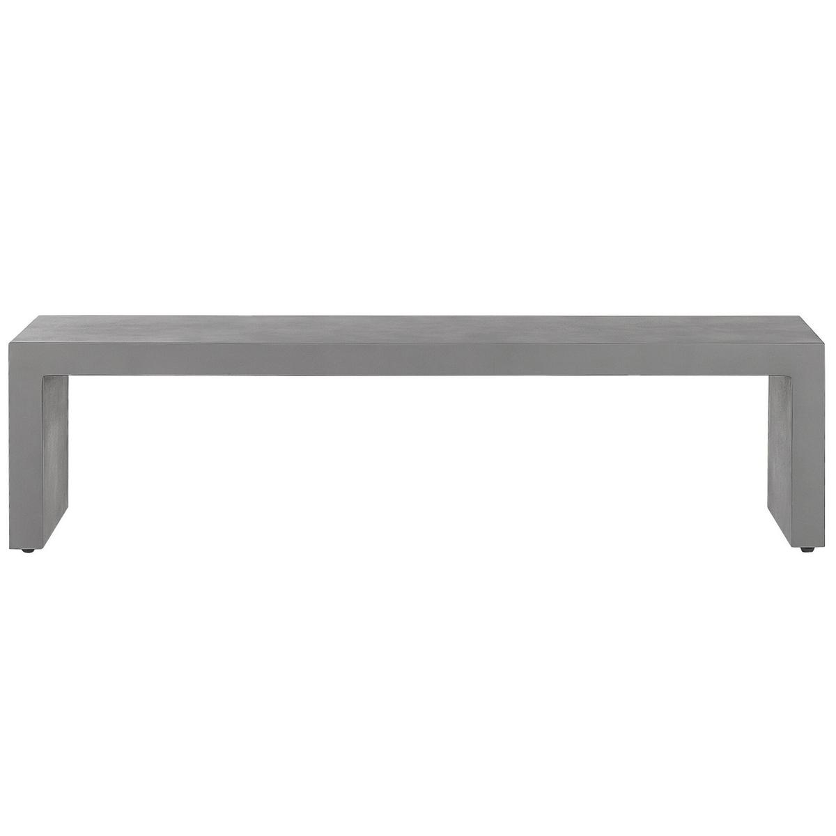 GARTENMÖBEL SET U-Form Beton Grau Tisch mit 2 Bänken Taranto - Grau, Stein - Beliani