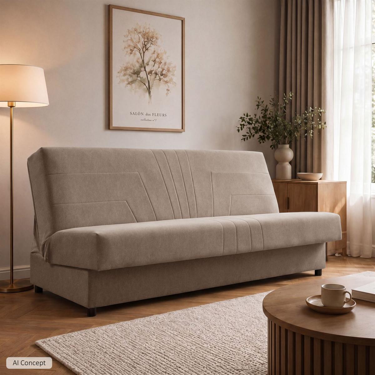 SCHLAFSOFA VERO II mit Schlaffunktion Castel 15 - Beige, Textil (191/88/90cm) - Lookway