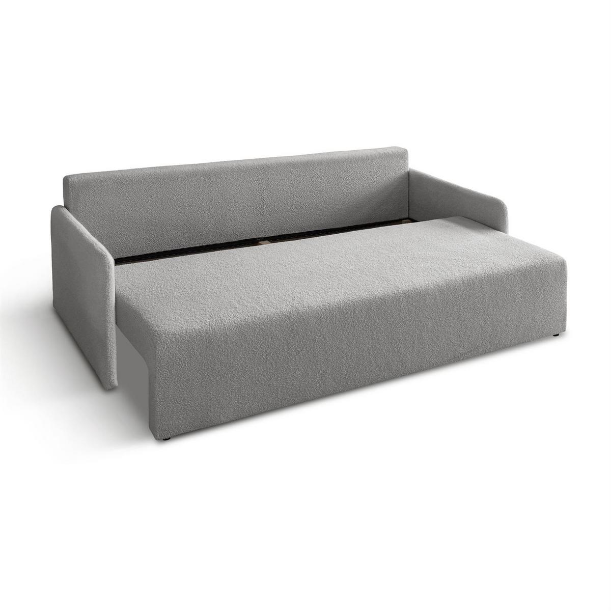 SCHLAFSOFA CUDDLE mit Schlaffunktion und Bettkasten, Quelle 83 - Hellgrau, Textil (207/90/90cm) - Lookway