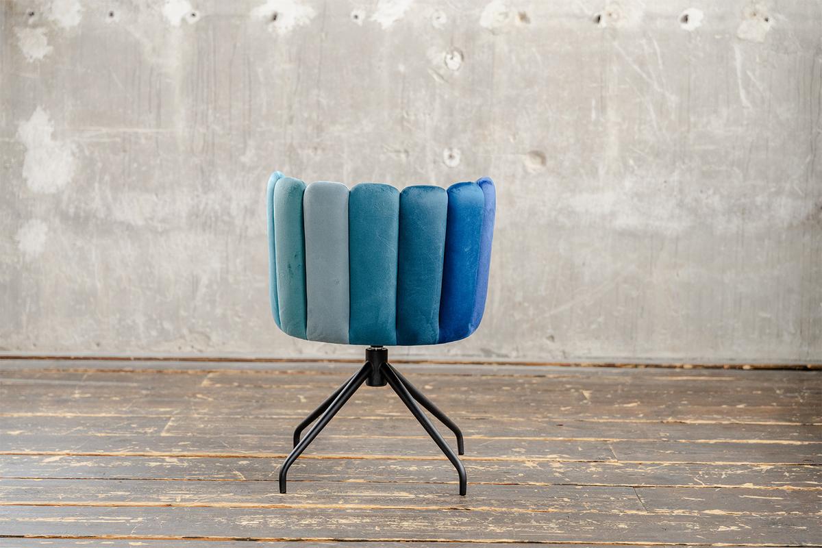 ESSZIMMERSTUHL JADA Blau Velvet Drehbar (360°) (1er-Set) - Blau, Kunststoff/Textil (58/79/55cm) - KAWOLA