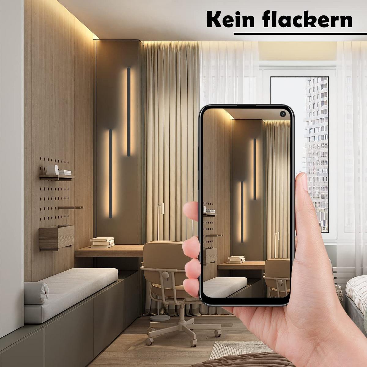 LED-WANDLEUCHTE Glisten 2.5/3.8/60 cm - Schwarz, Metall (3.8/60/2.5cm) - ZMH