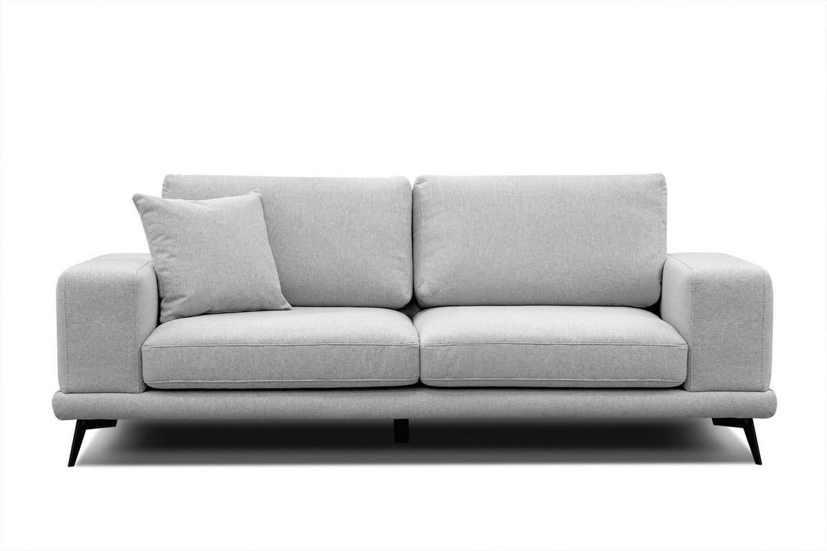 SOFA MEDIOLANE 3-Sitzer, hellgrau - Hellgrau, Holzwerkstoff/Textil (233/87/96cm) - Wozimo