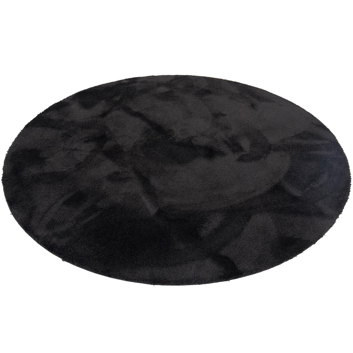 SUPER SOFT HOCHFLORTEPPICH LIVORNO RUND - Schwarz, Textil (200/200cm) - Snapstyle