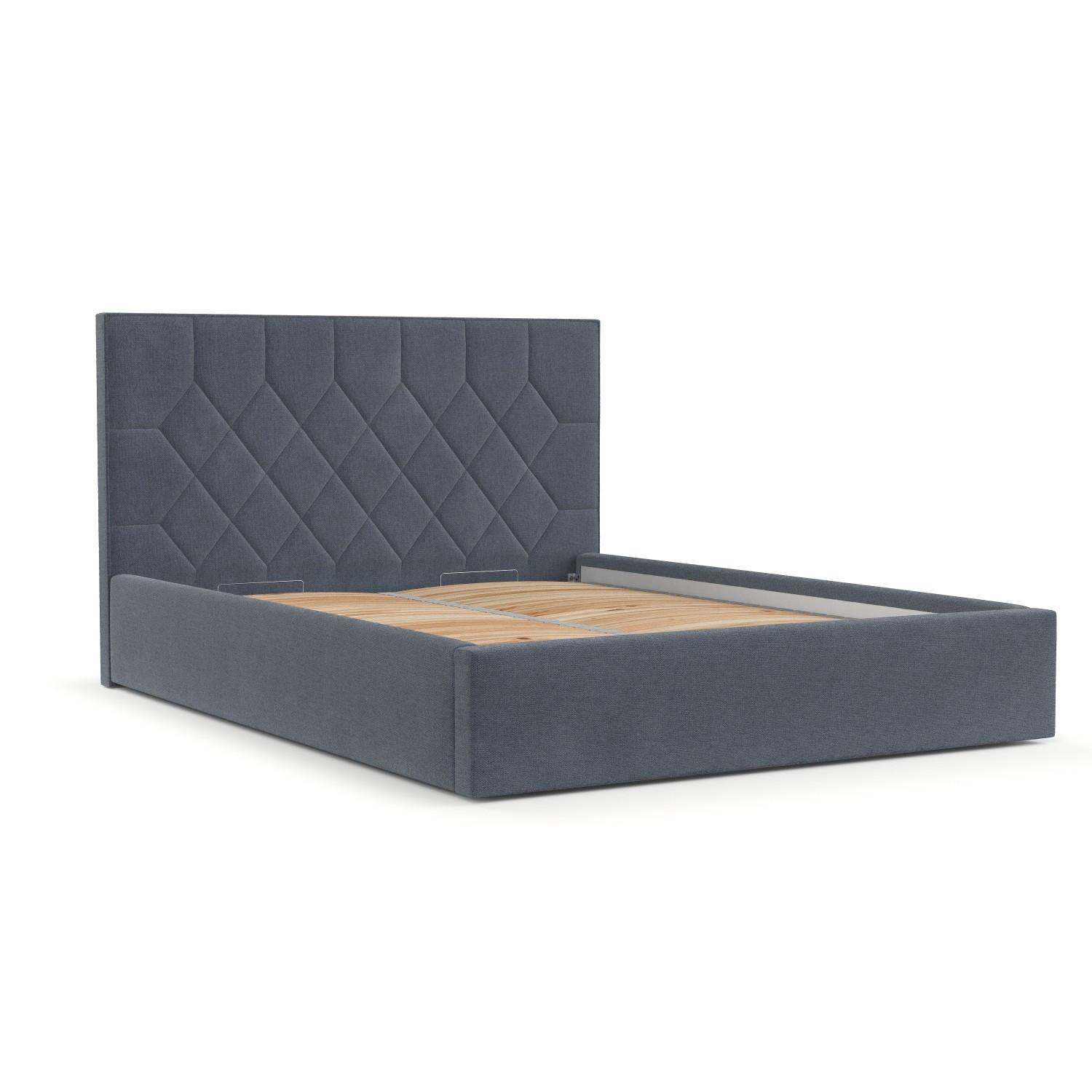 POLSTERBETT Brisa 180/200 cm Blau im Asti Stoff - Blau/Schwarz, Holz/Holzwerkstoff (180/200cm) - AltaBeds