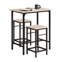 BARTISCH + 2 x BARHOCKER - Naturfarben, Holzwerkstoff (80/88/50cm) - SoBuy