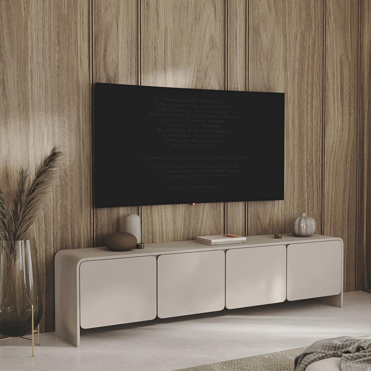 TV-LOWBOARD Lummo 4-türig, Kaschmir, 207 cm - Kaschmir, Holzwerkstoff/Metall (207/50.5/39cm) - Selsey