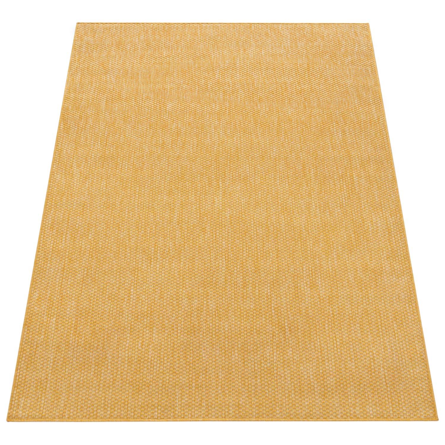 FLACHWEBTEPPICH, einfarbig, aus Polypropylen, Gelb, 160 x 220 cm - Gelb, Textil (220/160cm) - KADIMA DESIGN