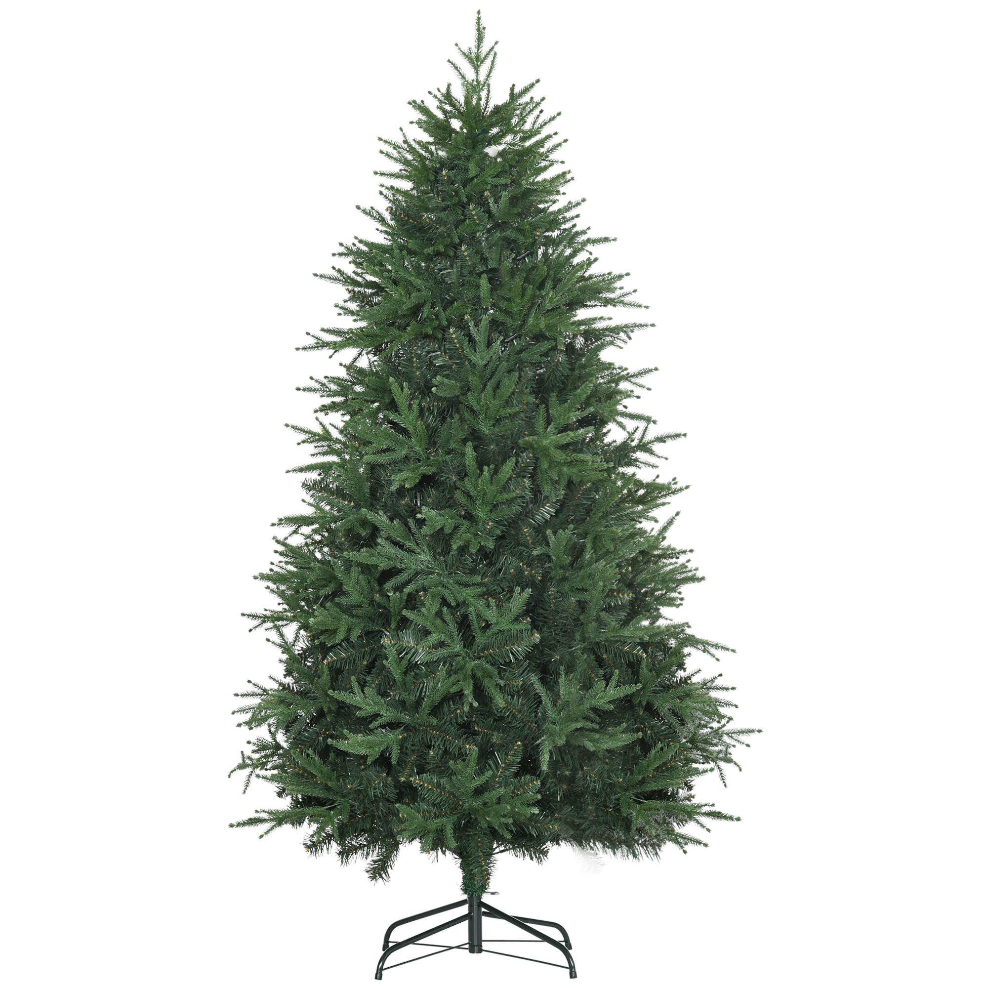 180 cm Weihnachtsbaum Künstlich Naturgetreu Dichte Zweige für Weihnachtsfest - Grün, Kunststoff (180cm) - HOMCOM