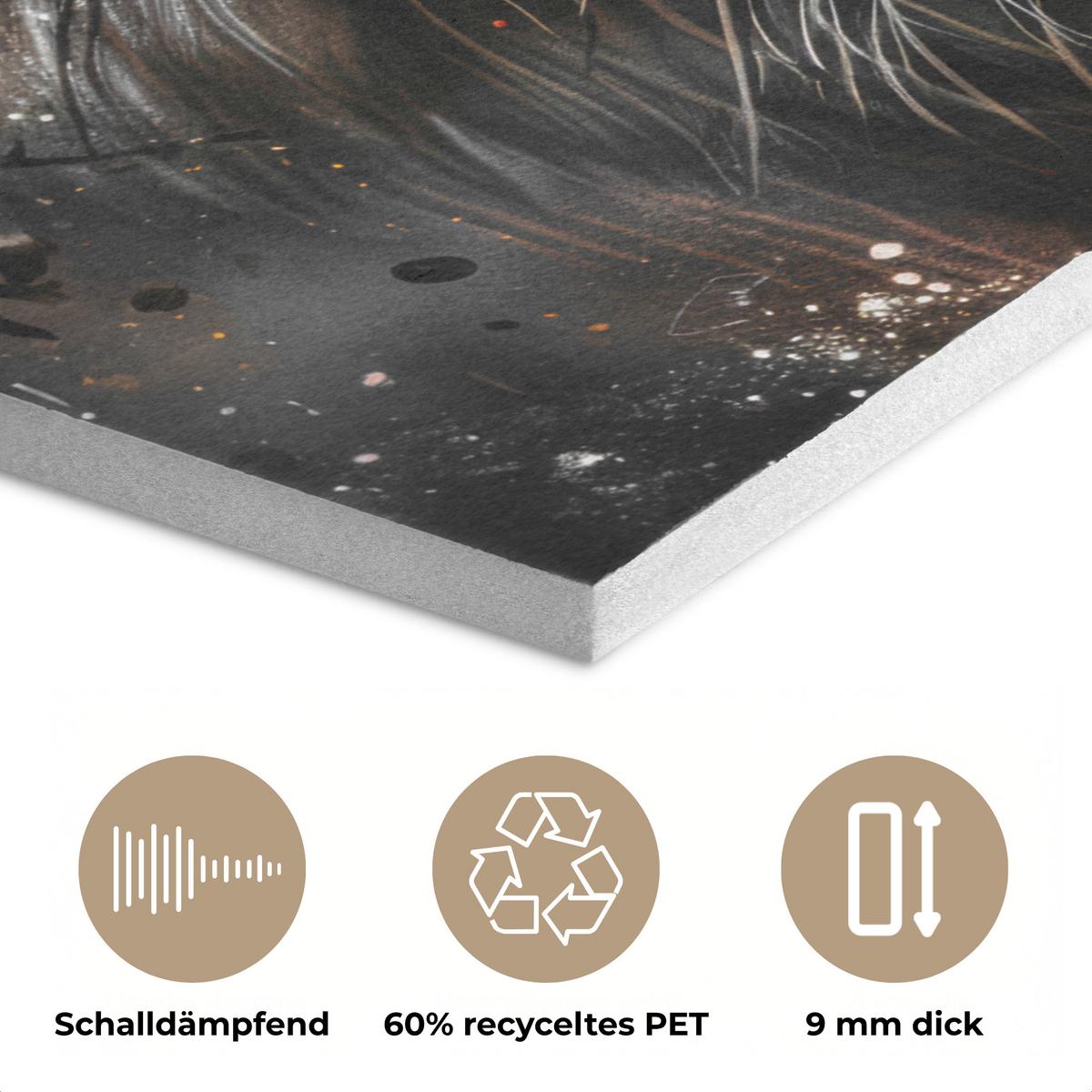 AKUSTIKBILD Tiger - Tiere - Porträt - Luxus - Schwarz Wanddeko 70x50 cm - Braun, Kunststoff (70/50/0.9cm) - MuchoWow