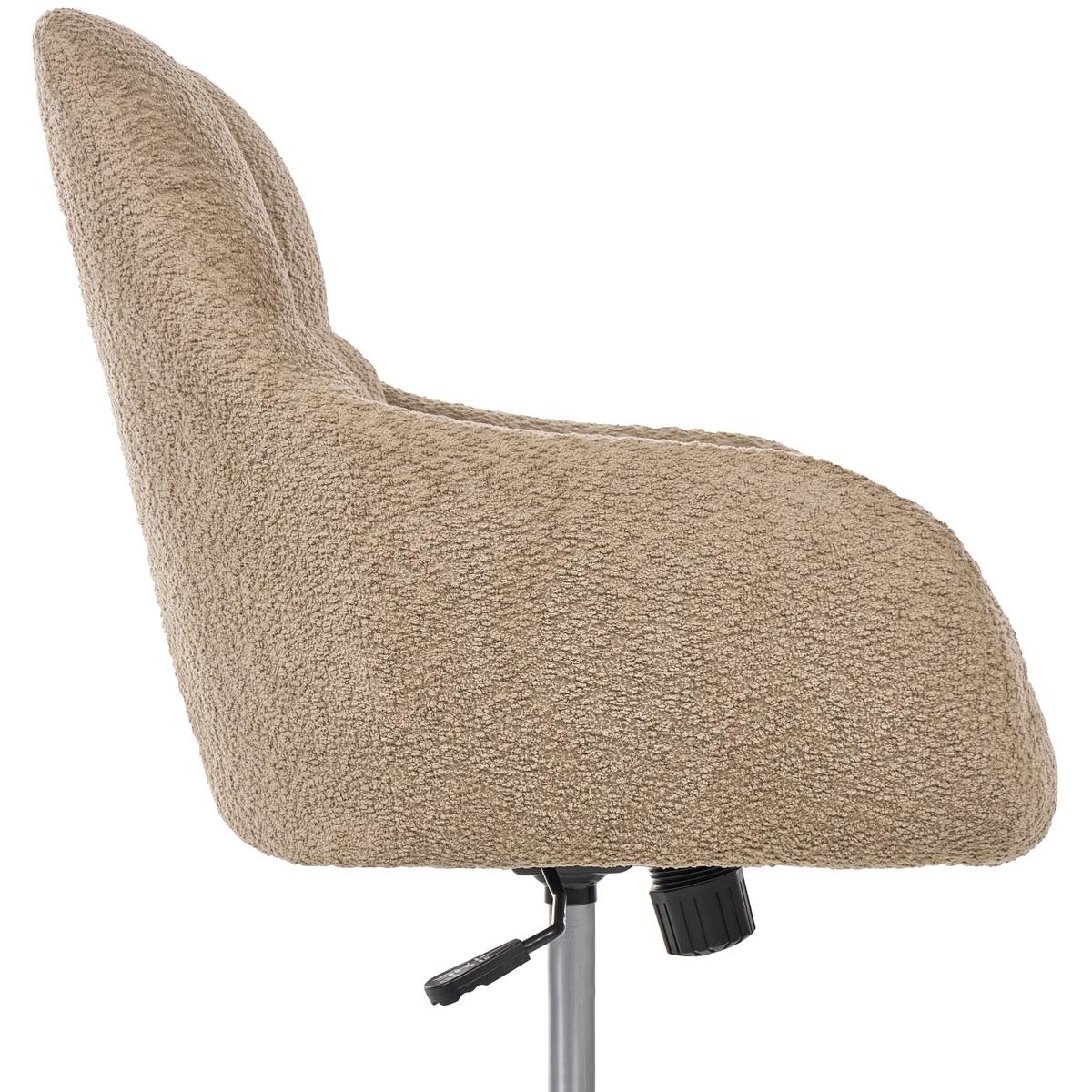 SCHREIBTISCHSTUHL Bouclé Hellbraun Palmdale - Hellbraun, Textil (58/87/61cm) - Beliani
