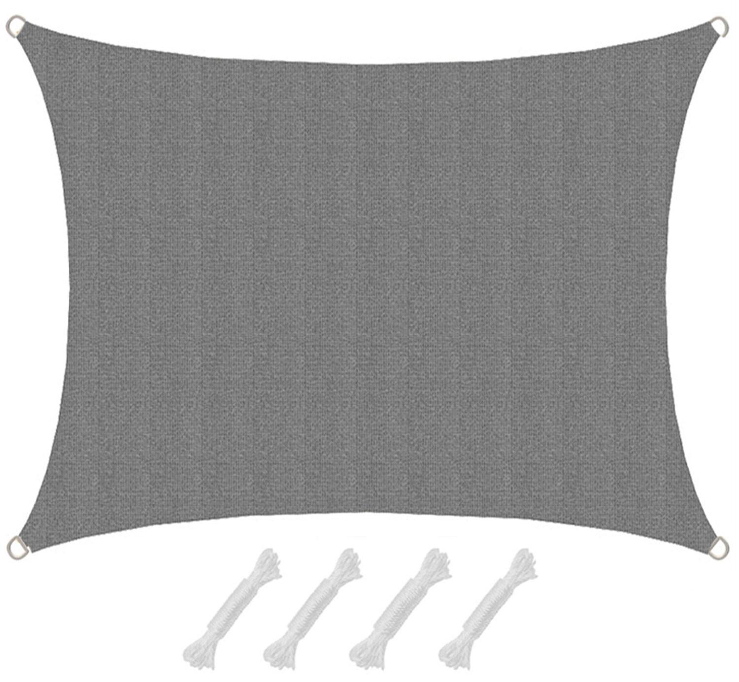 UV-SONNENSEGEL 1,5/2 m, Viereckig, Wasserdurchlässig, Grau - Grau, Kunststoff (150/200cm) - Amanka